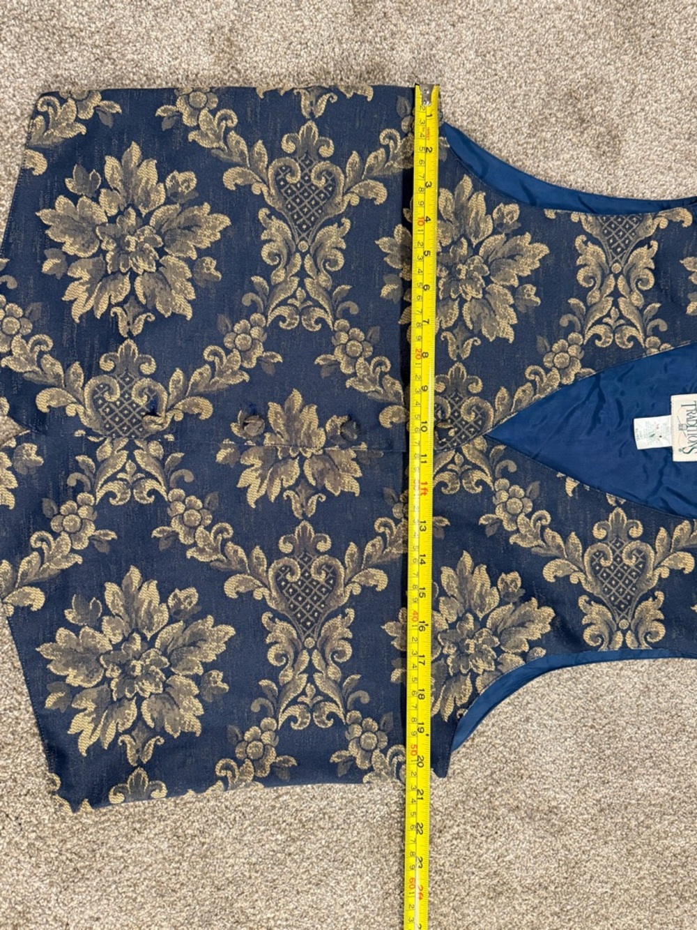 Vintage 90s Tapestry Floral Vest XL Baroque Dark Academia Cottagecore - Picture 5 of 6